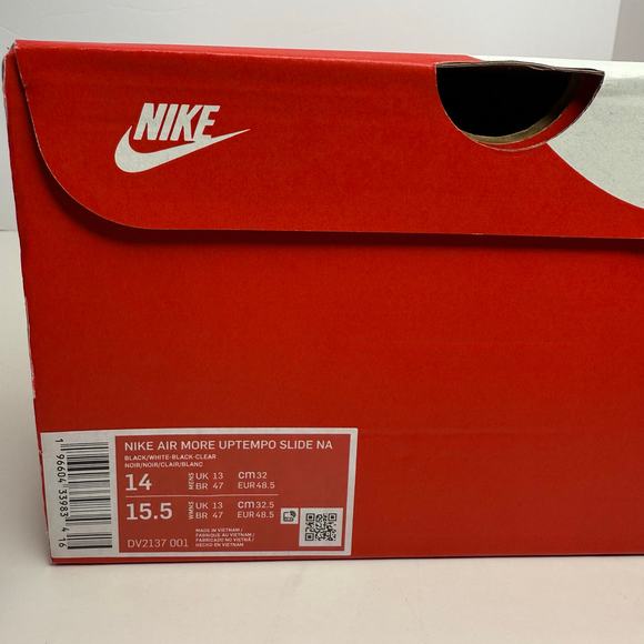 Nike Air More Uptempo Slide NA Black White Size 14 Men - Picture 8 of 8